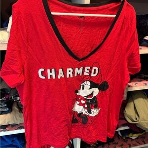 Disney Red Minnie Mouse Charmed T-Shirt L
